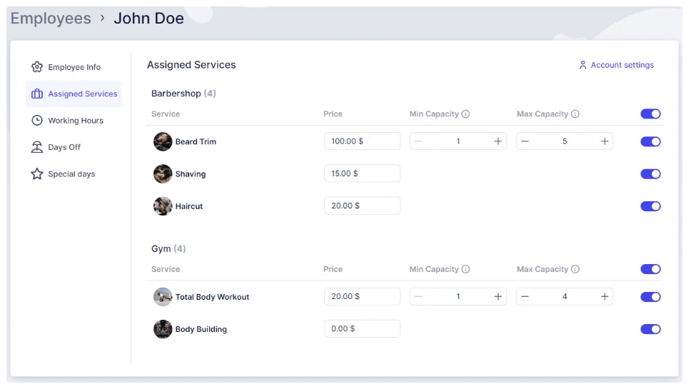 Configuring Employees