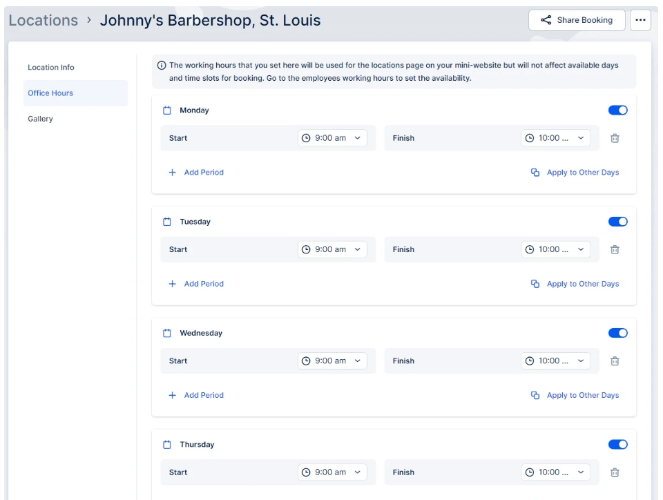 Configuring Locations