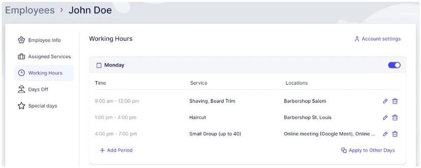 Configuring Schedule