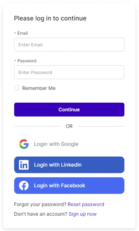 Customer Panel Login