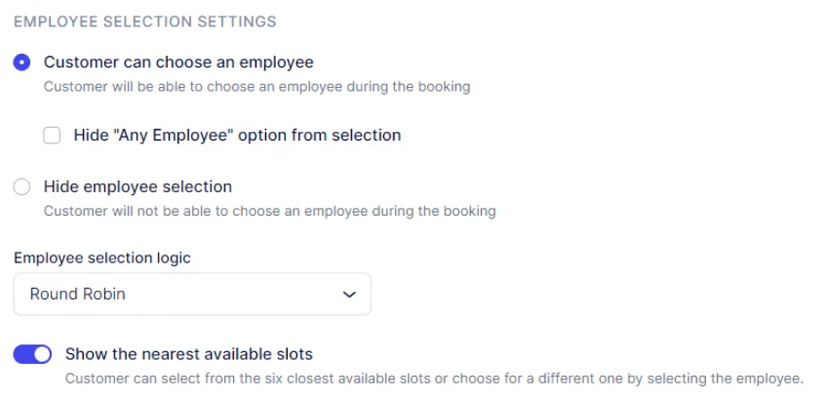 Customize Booking Options