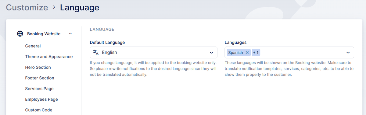 Customize Language Labels
