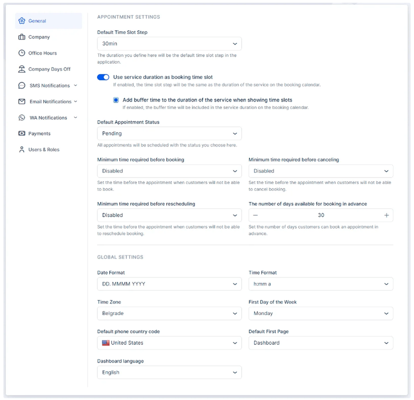 General Settings
