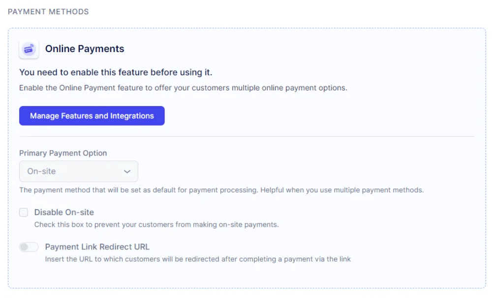 Payment Settings