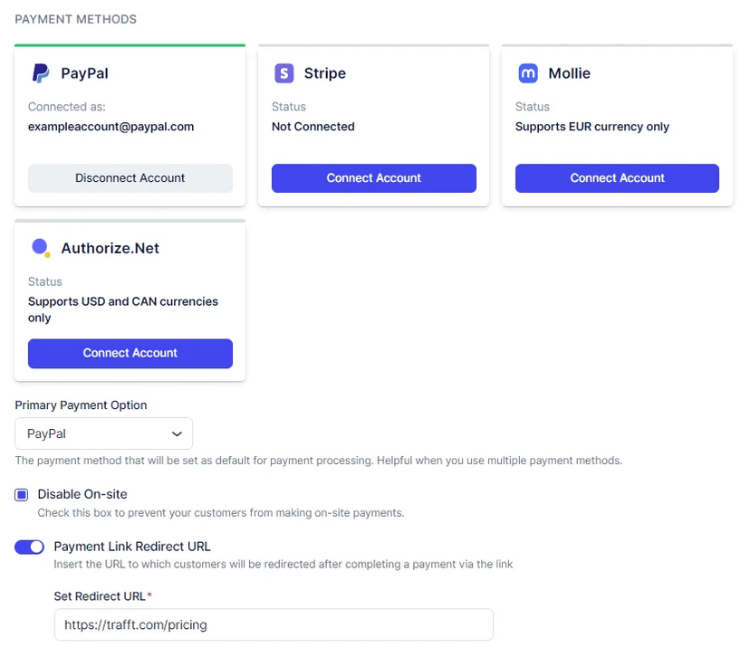 Payment Settings