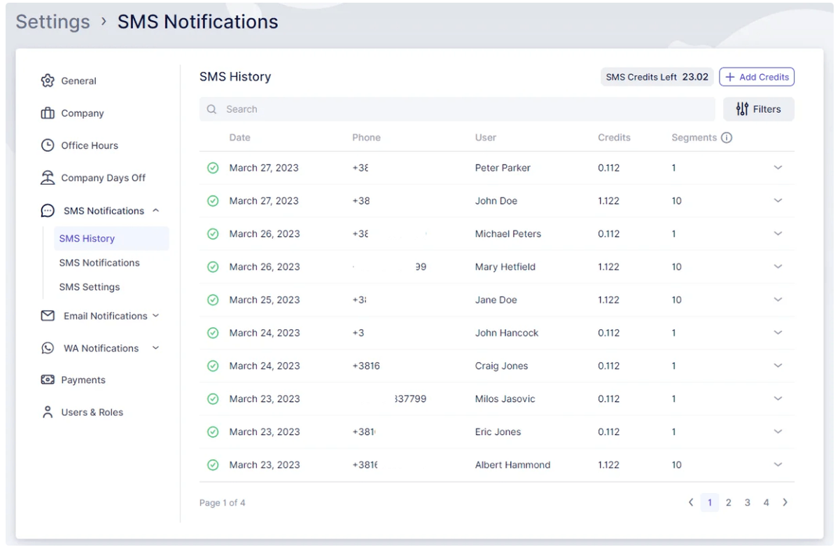 SMS Notifications