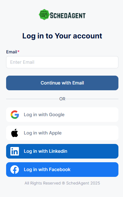 SchedAgent Admin Login