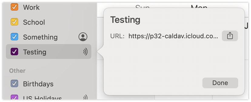 Apple Subscribed Calendar