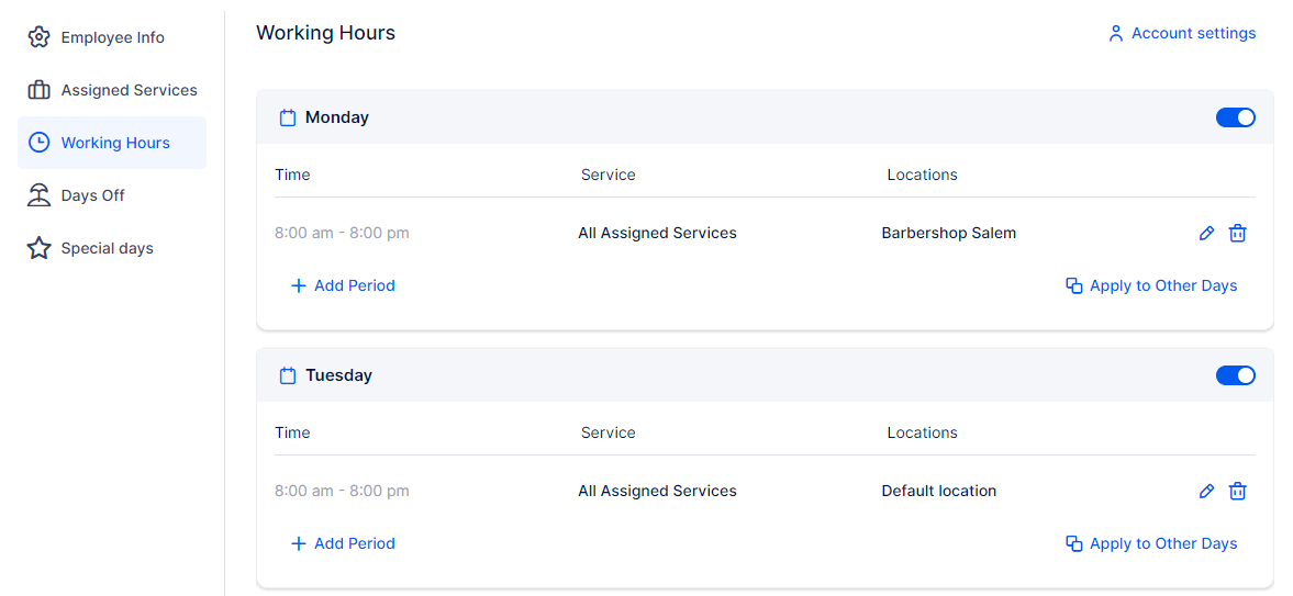 Different Working Hours