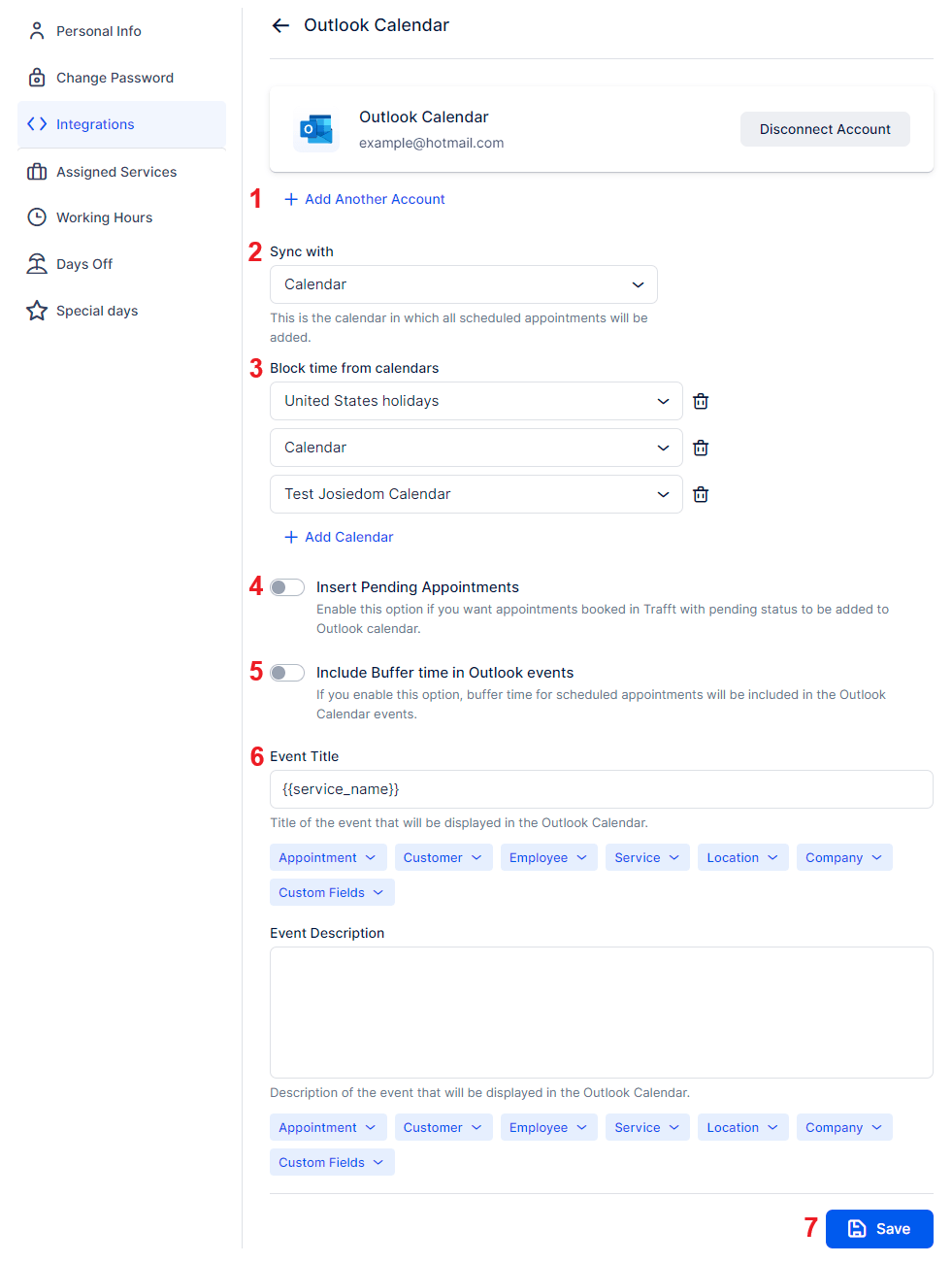 Account Settings Outlook All