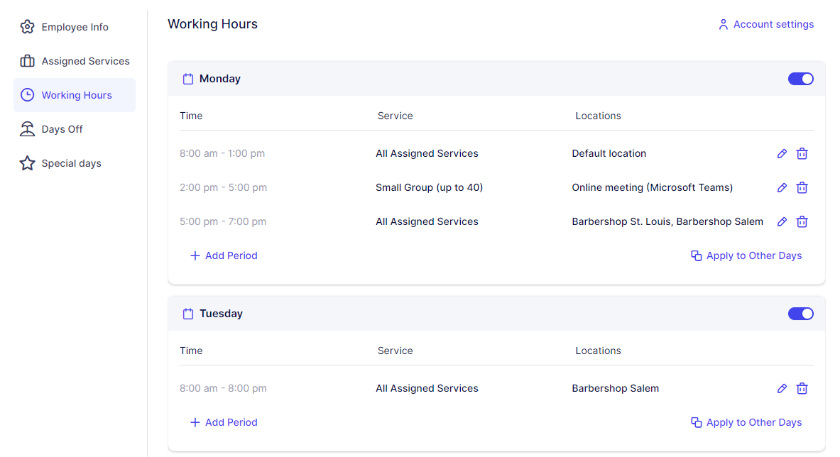 Working Hours Outlook