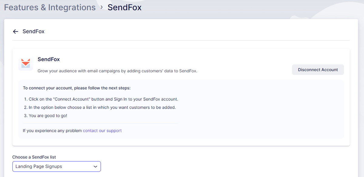 SendFox List
