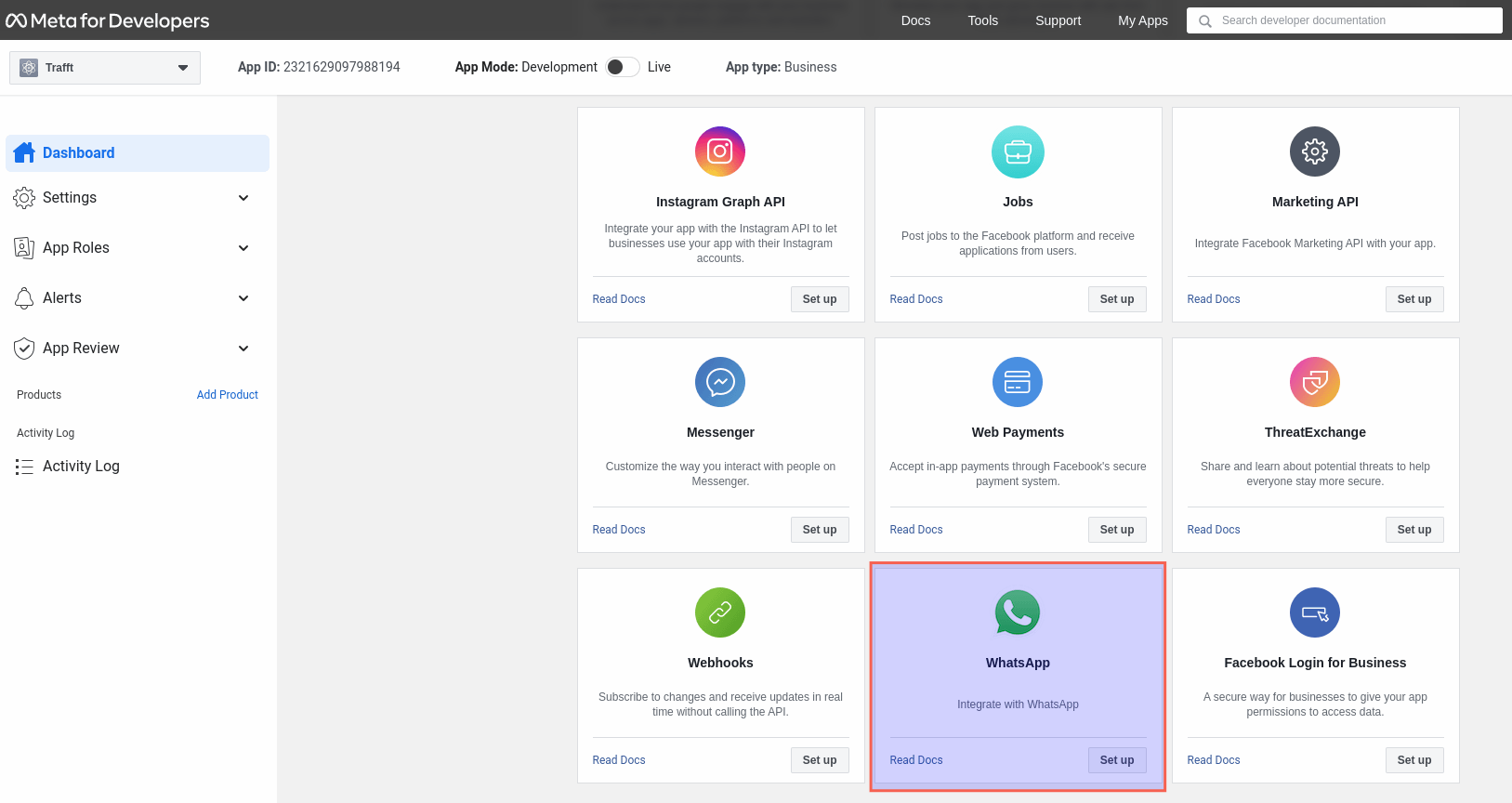 Facebook WhatsApp Setup