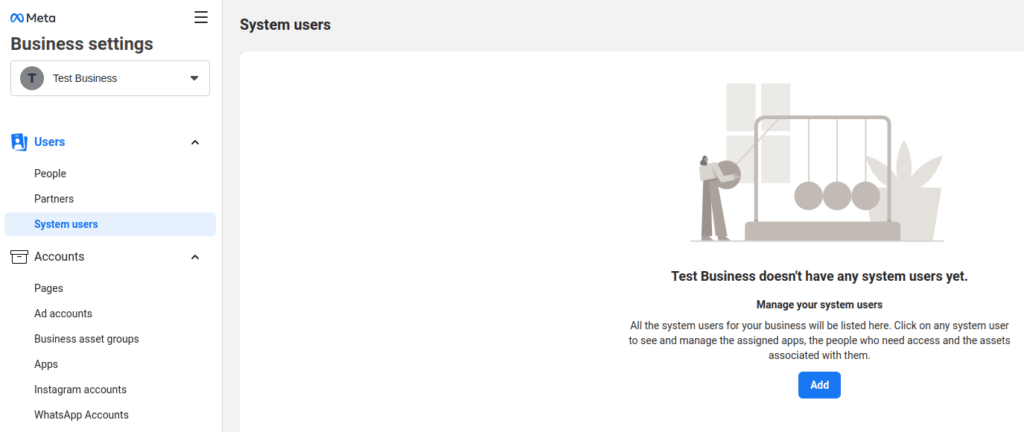 Facebook Add System User