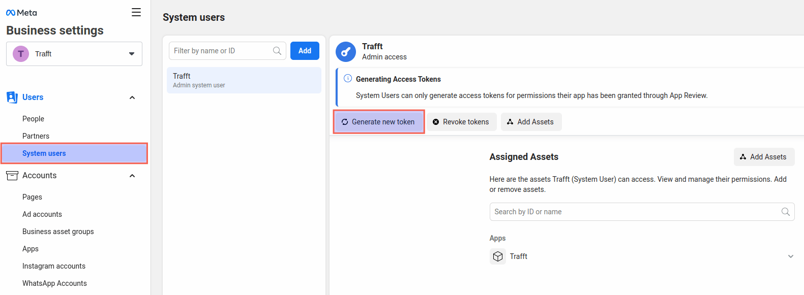 Facebook Generate Token