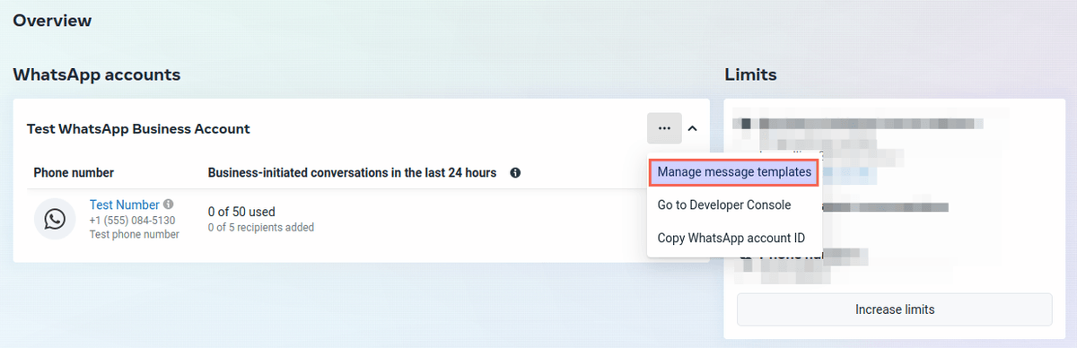 Facebook Manage Templates