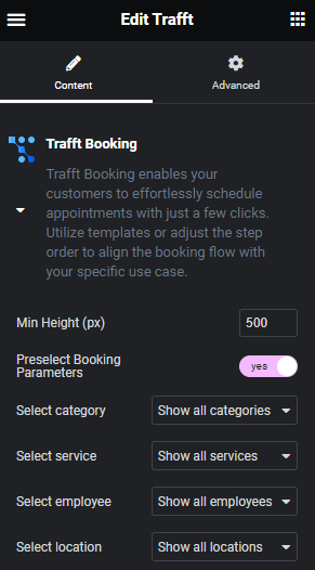 WordPress Elementor Preselect